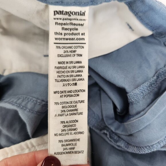 Patagonia Men's Lightweight All-Wear Hemp Shorts Blue Casual Chinos Size 34 - Picture 5 of 8